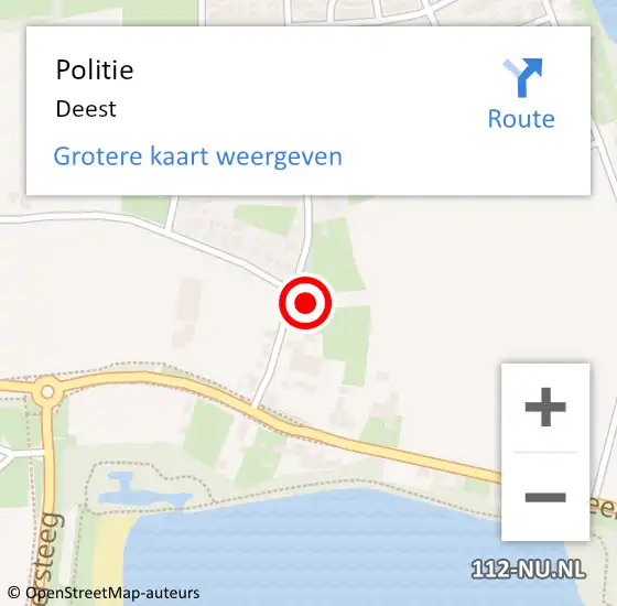 Locatie op kaart van de 112 melding: Politie Deest op 30 november 2022 22:59