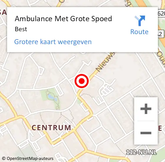 Locatie op kaart van de 112 melding: Ambulance Met Grote Spoed Naar Best op 30 november 2022 22:59