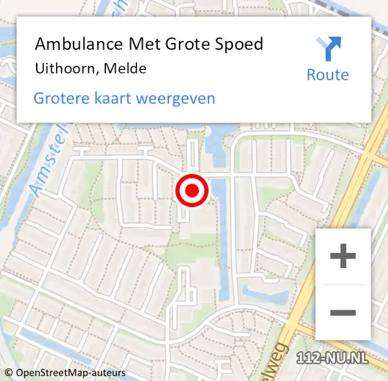 Locatie op kaart van de 112 melding: Ambulance Met Grote Spoed Naar Uithoorn, Melde op 1 december 2022 00:34