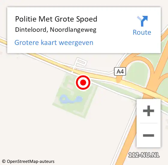 Locatie op kaart van de 112 melding: Politie Met Grote Spoed Naar Dinteloord, Noordlangeweg op 1 december 2022 07:24