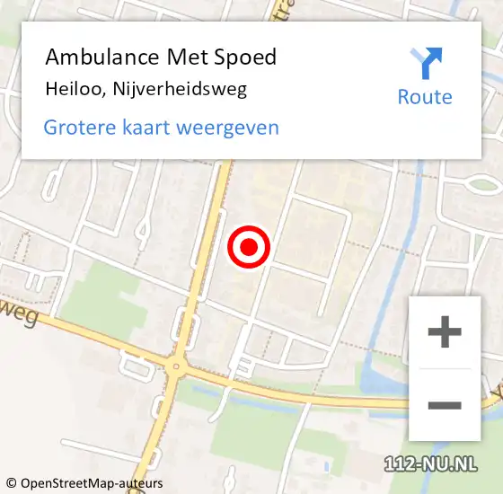 Locatie op kaart van de 112 melding: Ambulance Met Spoed Naar Heiloo, Nijverheidsweg op 1 december 2022 07:45