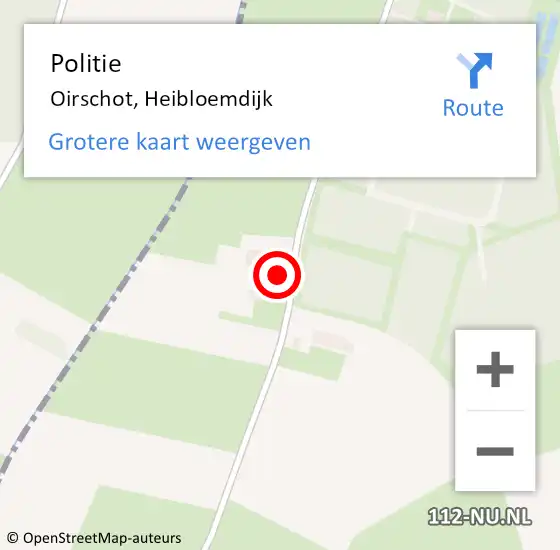 Locatie op kaart van de 112 melding: Politie Oirschot, Heibloemdijk op 1 december 2022 08:01