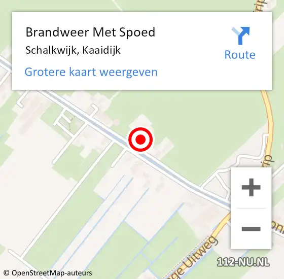 Locatie op kaart van de 112 melding: Brandweer Met Spoed Naar Schalkwijk, Kaaidijk op 1 december 2022 09:44