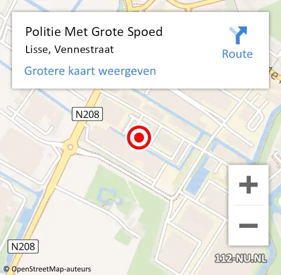 Locatie op kaart van de 112 melding: Politie Met Grote Spoed Naar Lisse, Vennestraat op 1 december 2022 10:48