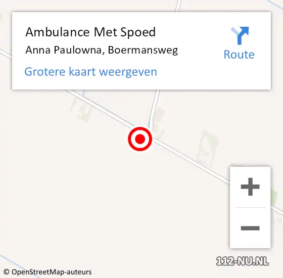 Locatie op kaart van de 112 melding: Ambulance Met Spoed Naar Anna Paulowna, Boermansweg op 1 december 2022 11:57