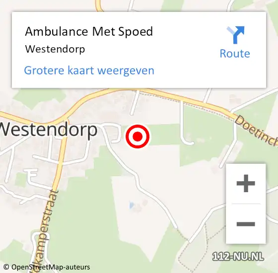 Locatie op kaart van de 112 melding: Ambulance Met Spoed Naar Westendorp op 1 december 2022 12:20