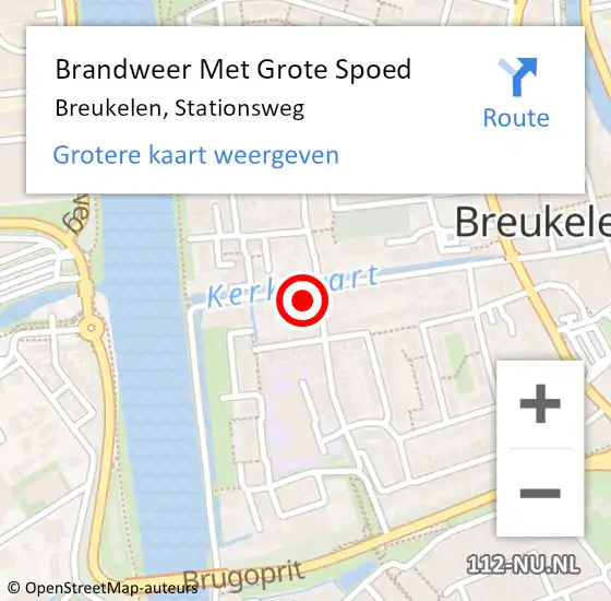 Locatie op kaart van de 112 melding: Brandweer Met Grote Spoed Naar Breukelen, Stationsweg op 1 december 2022 12:32