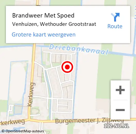 Locatie op kaart van de 112 melding: Brandweer Met Spoed Naar Venhuizen, Wethouder Grootstraat op 1 december 2022 12:53