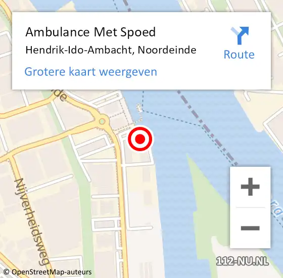 Locatie op kaart van de 112 melding: Ambulance Met Spoed Naar Hendrik-Ido-Ambacht, Noordeinde op 1 december 2022 13:20