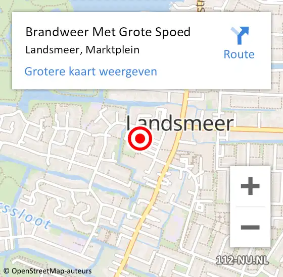 Locatie op kaart van de 112 melding: Brandweer Met Grote Spoed Naar Landsmeer, Marktplein op 1 december 2022 13:39