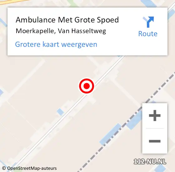 Locatie op kaart van de 112 melding: Ambulance Met Grote Spoed Naar Moerkapelle, Van Hasseltweg op 1 december 2022 13:52
