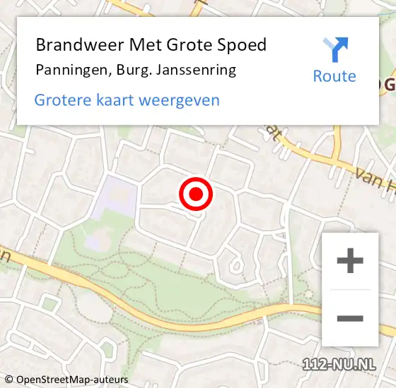 Locatie op kaart van de 112 melding: Brandweer Met Grote Spoed Naar Panningen, Burg. Janssenring op 1 december 2022 14:48