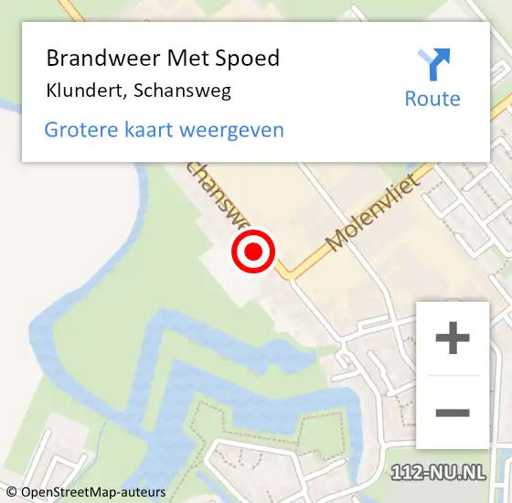 Locatie op kaart van de 112 melding: Brandweer Met Spoed Naar Klundert, Schansweg op 1 december 2022 14:58