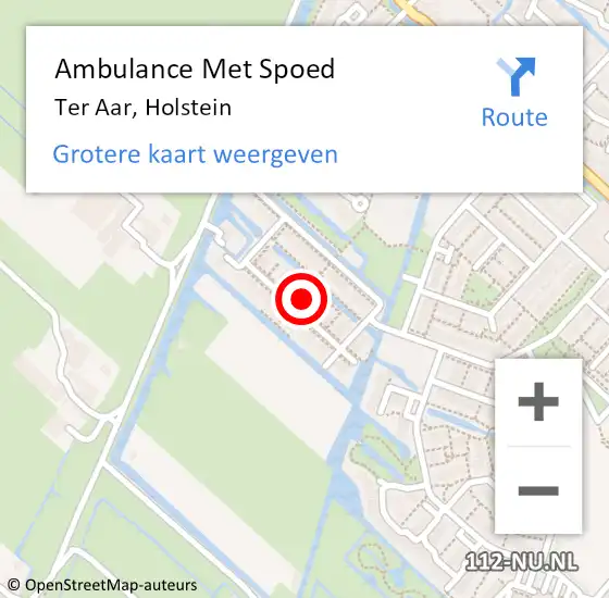 Locatie op kaart van de 112 melding: Ambulance Met Spoed Naar Ter Aar, Holstein op 1 december 2022 15:32