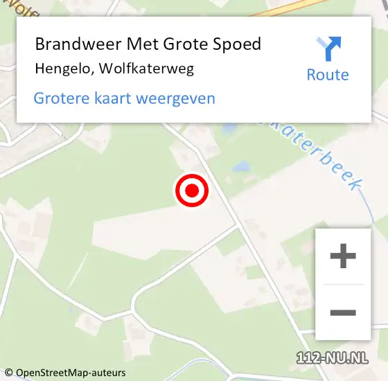Locatie op kaart van de 112 melding: Brandweer Met Grote Spoed Naar Hengelo, Wolfkaterweg op 1 december 2022 15:40