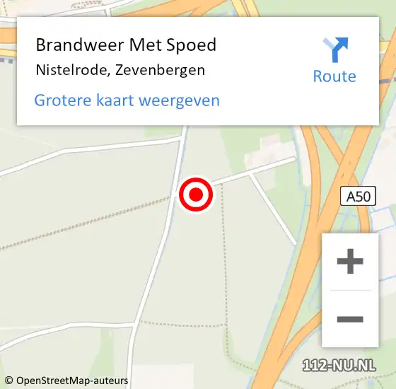 Locatie op kaart van de 112 melding: Brandweer Met Spoed Naar Nistelrode, Zevenbergen op 1 december 2022 15:51