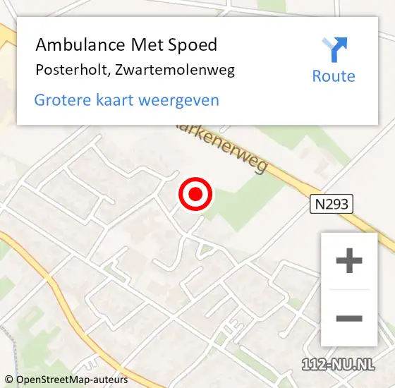 Locatie op kaart van de 112 melding: Ambulance Met Spoed Naar Posterholt, Zwartemolenweg op 1 december 2022 16:09