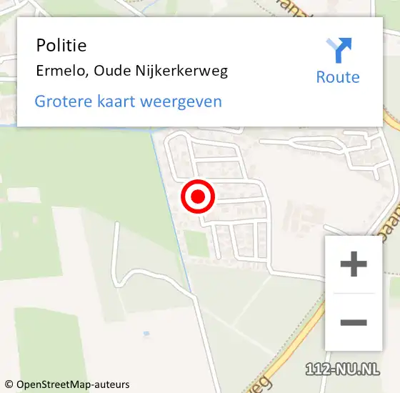 Locatie op kaart van de 112 melding: Politie Ermelo, Oude Nijkerkerweg op 1 december 2022 16:40