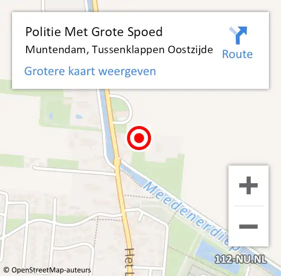 Locatie op kaart van de 112 melding: Politie Met Grote Spoed Naar Muntendam, Tussenklappen Oostzijde op 1 december 2022 16:46