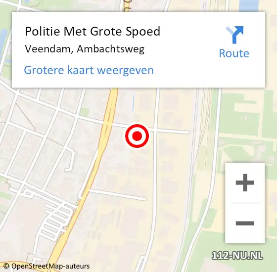 Locatie op kaart van de 112 melding: Politie Met Grote Spoed Naar Veendam, Ambachtsweg op 1 december 2022 17:19