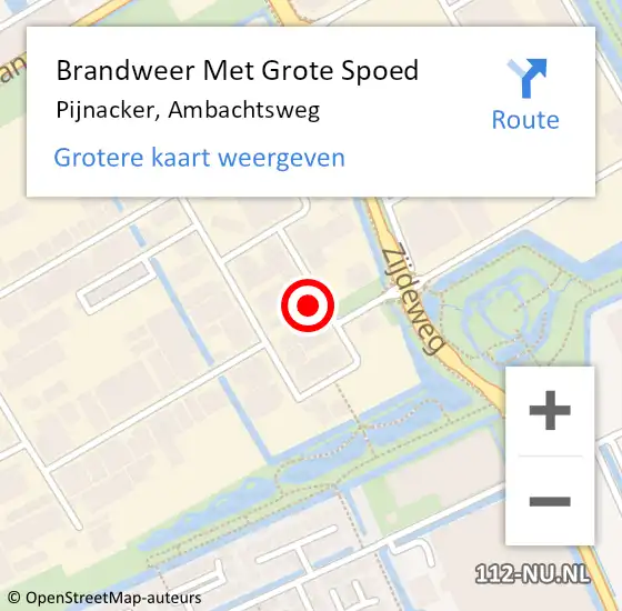 Locatie op kaart van de 112 melding: Brandweer Met Grote Spoed Naar Pijnacker, Ambachtsweg op 1 december 2022 17:23