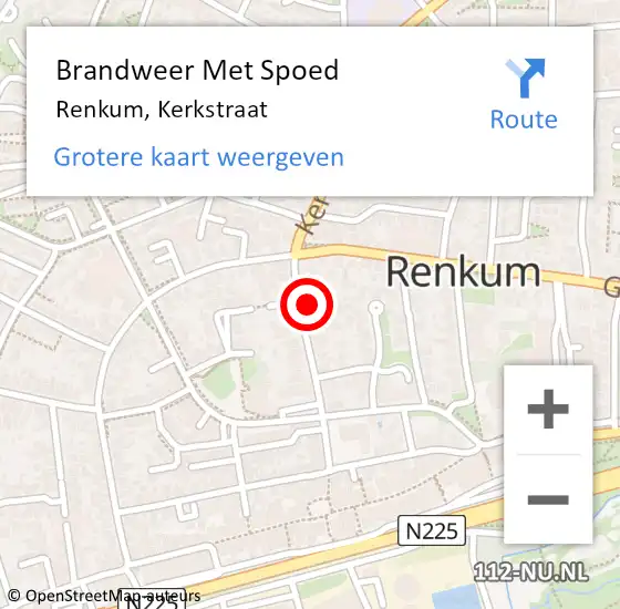 Locatie op kaart van de 112 melding: Brandweer Met Spoed Naar Renkum, Kerkstraat op 1 december 2022 17:27