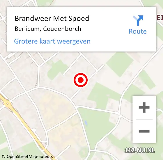 Locatie op kaart van de 112 melding: Brandweer Met Spoed Naar Berlicum, Coudenborch op 1 december 2022 18:03