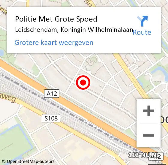 Locatie op kaart van de 112 melding: Politie Met Grote Spoed Naar Leidschendam, Koningin Wilhelminalaan op 1 december 2022 18:16