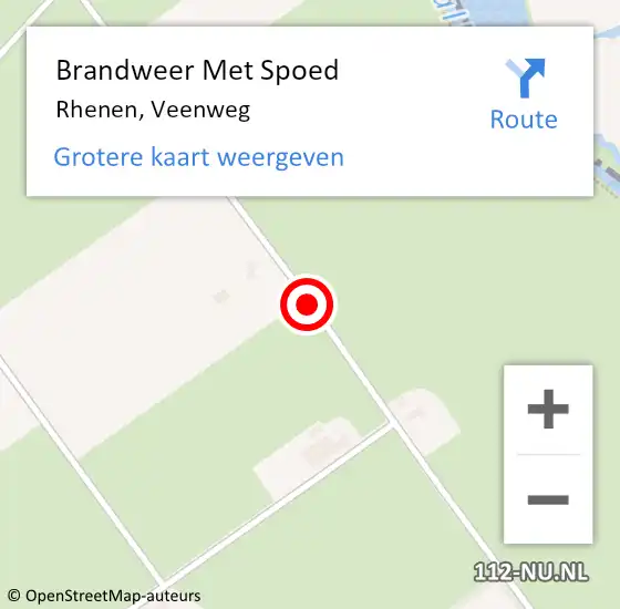 Locatie op kaart van de 112 melding: Brandweer Met Spoed Naar Rhenen, Veenweg op 6 augustus 2014 22:36