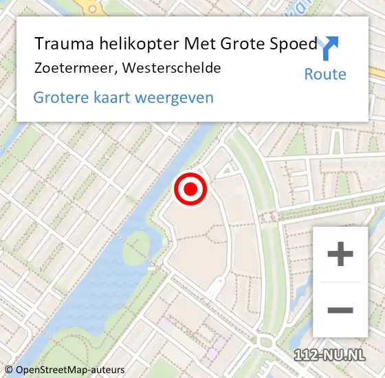 Locatie op kaart van de 112 melding: Trauma helikopter Met Grote Spoed Naar Zoetermeer, Westerschelde op 1 december 2022 20:05