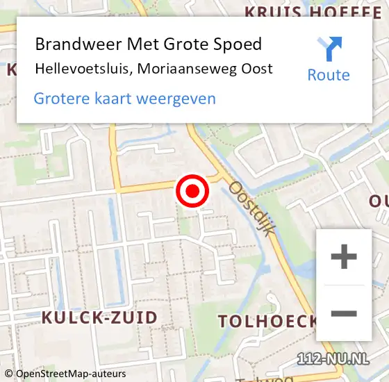 Locatie op kaart van de 112 melding: Brandweer Met Grote Spoed Naar Hellevoetsluis, Moriaanseweg Oost op 1 december 2022 20:31