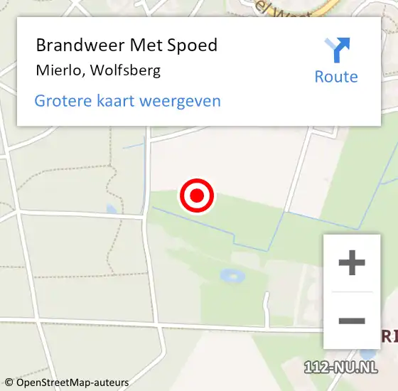 Locatie op kaart van de 112 melding: Brandweer Met Spoed Naar Mierlo, Wolfsberg op 1 december 2022 21:13