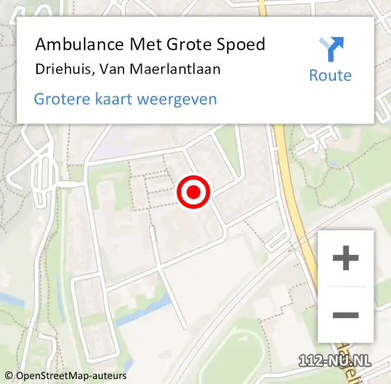 Locatie op kaart van de 112 melding: Ambulance Met Grote Spoed Naar Driehuis, Van Maerlantlaan op 2 december 2022 00:56