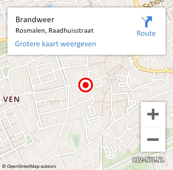 Locatie op kaart van de 112 melding: Brandweer Rosmalen, Raadhuisstraat op 6 augustus 2014 23:16