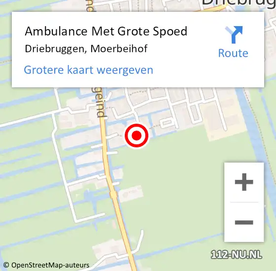 Locatie op kaart van de 112 melding: Ambulance Met Grote Spoed Naar Driebruggen, Moerbeihof op 2 december 2022 02:14