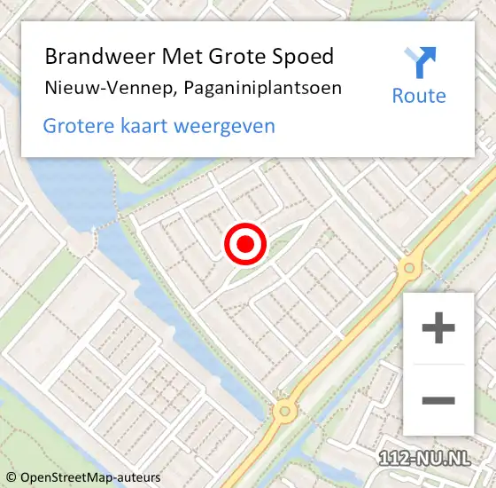 Locatie op kaart van de 112 melding: Brandweer Met Grote Spoed Naar Nieuw-Vennep, Paganiniplantsoen op 2 december 2022 02:22