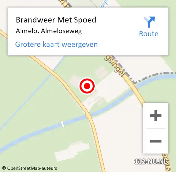 Locatie op kaart van de 112 melding: Brandweer Met Spoed Naar Almelo, Almeloseweg op 2 december 2022 02:44