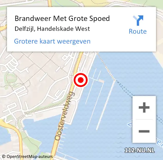 Locatie op kaart van de 112 melding: Brandweer Met Grote Spoed Naar Delfzijl, Handelskade West op 2 december 2022 05:15