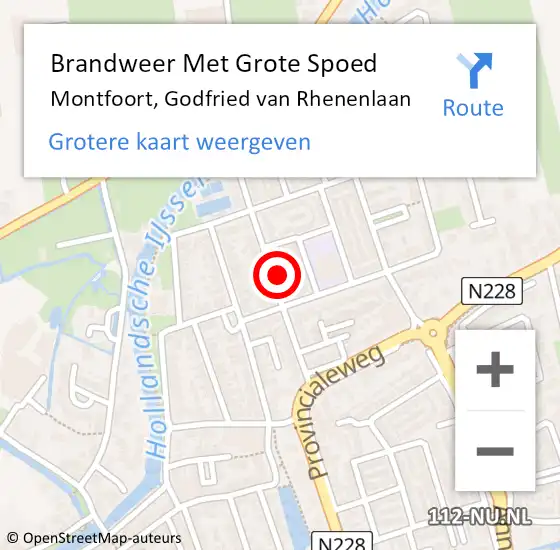 Locatie op kaart van de 112 melding: Brandweer Met Grote Spoed Naar Montfoort, Godfried van Rhenenlaan op 2 december 2022 06:45