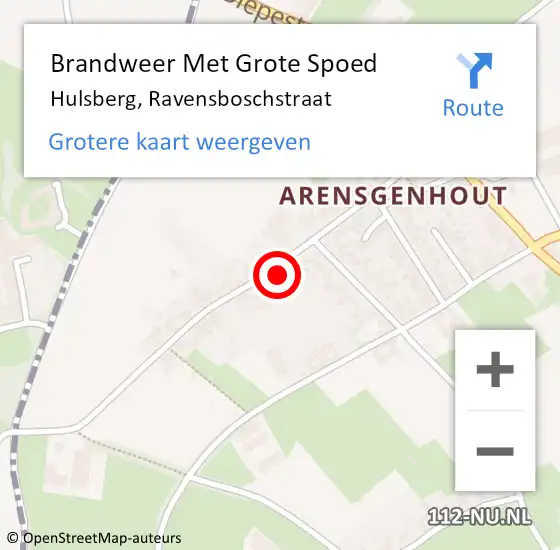 Locatie op kaart van de 112 melding: Brandweer Met Grote Spoed Naar Hulsberg, Ravensboschstraat op 2 december 2022 07:36