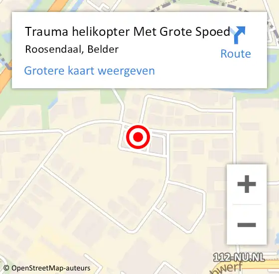 Locatie op kaart van de 112 melding: Trauma helikopter Met Grote Spoed Naar Roosendaal, Belder op 2 december 2022 07:55