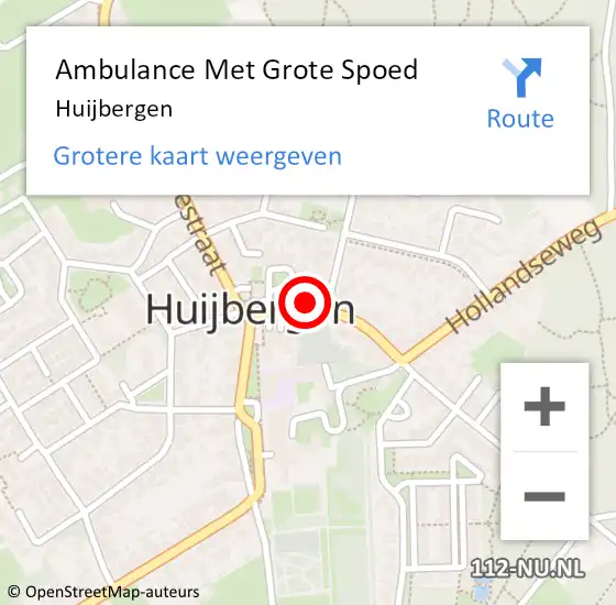 Locatie op kaart van de 112 melding: Ambulance Met Grote Spoed Naar Huijbergen op 2 december 2022 08:41