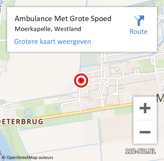 Locatie op kaart van de 112 melding: Ambulance Met Grote Spoed Naar Moerkapelle, Westland op 2 december 2022 08:43