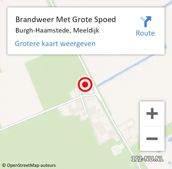 Locatie op kaart van de 112 melding: Brandweer Met Grote Spoed Naar Burgh-Haamstede, Meeldijk op 2 december 2022 09:08