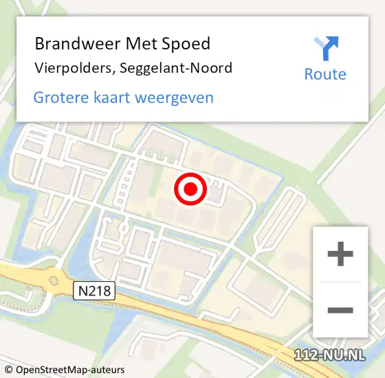 Locatie op kaart van de 112 melding: Brandweer Met Spoed Naar Vierpolders, Seggelant-Noord op 2 december 2022 09:30