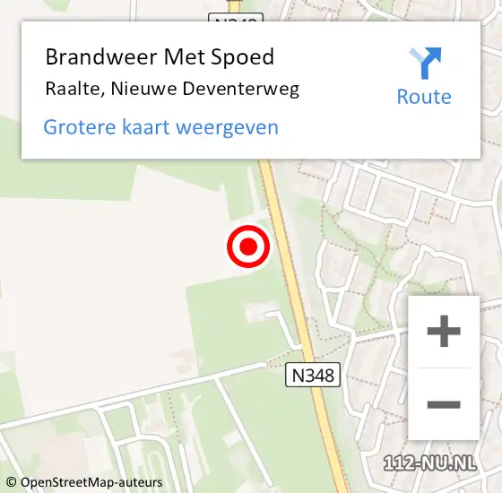 Locatie op kaart van de 112 melding: Brandweer Met Spoed Naar Raalte, Nieuwe Deventerweg op 2 december 2022 09:31