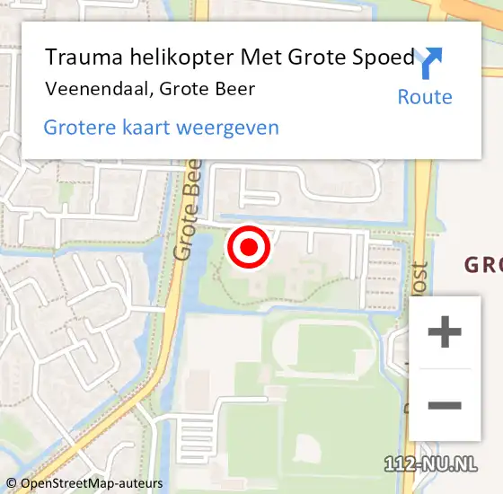 Locatie op kaart van de 112 melding: Trauma helikopter Met Grote Spoed Naar Veenendaal, Grote Beer op 2 december 2022 09:59