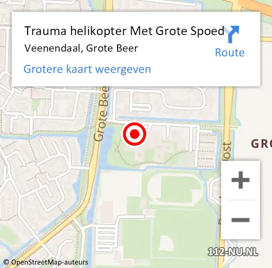 Locatie op kaart van de 112 melding: Trauma helikopter Met Grote Spoed Naar Veenendaal, Grote Beer op 2 december 2022 10:00