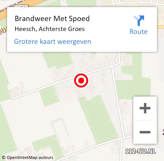 Locatie op kaart van de 112 melding: Brandweer Met Spoed Naar Heesch, Achterste Groes op 2 december 2022 12:57