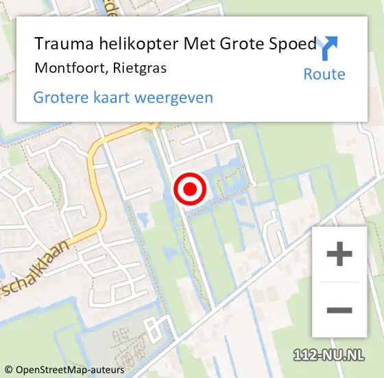 Locatie op kaart van de 112 melding: Trauma helikopter Met Grote Spoed Naar Montfoort, Rietgras op 2 december 2022 15:07